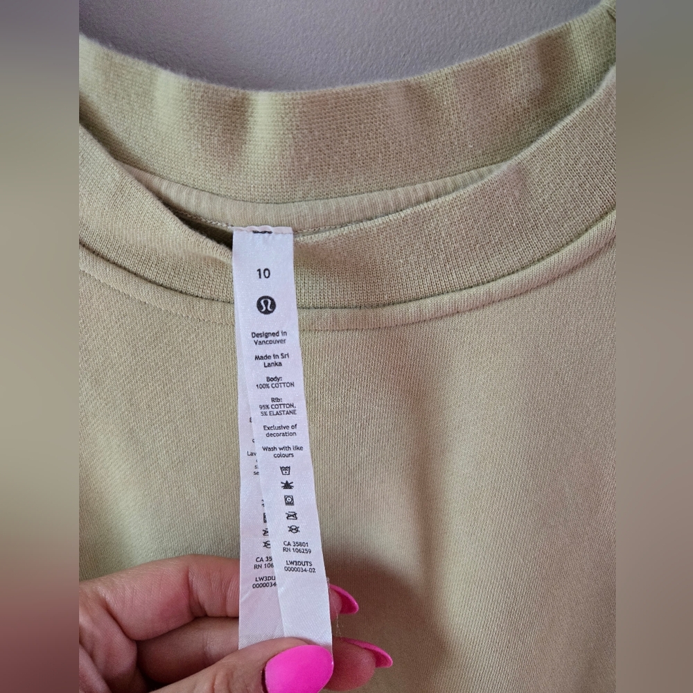 🍋Lululemon Perfectly Oversized Crew​The Ultimate Off-Duty Essential sz 10 - Picture 3 of 5